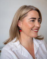 Resin Rock Drop Earring - RED